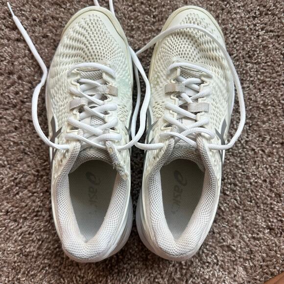 ASICS Gel Resolution White/Silver Tennis Shoes- 8.5 - Picture 6 of 7